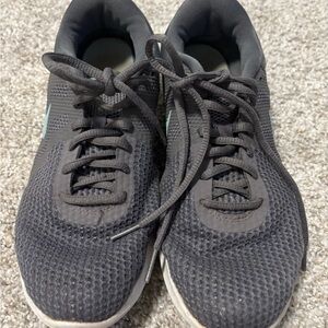 Dark Gray Low-Top Sneakers with Breathable Mesh and White Sole